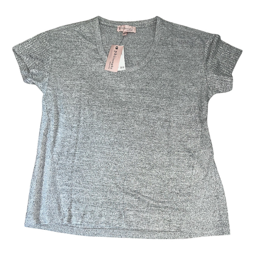 Philosophy Short -Sleeve Gray Scoop Neck T-Shirt (medium)