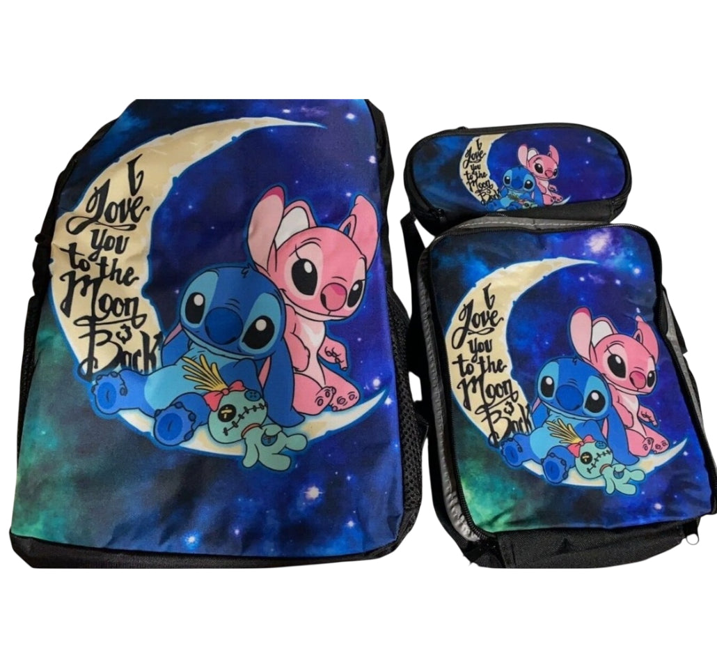 Lilo & Stitch School Backpacks Set with Lunch Box+Pencil Case