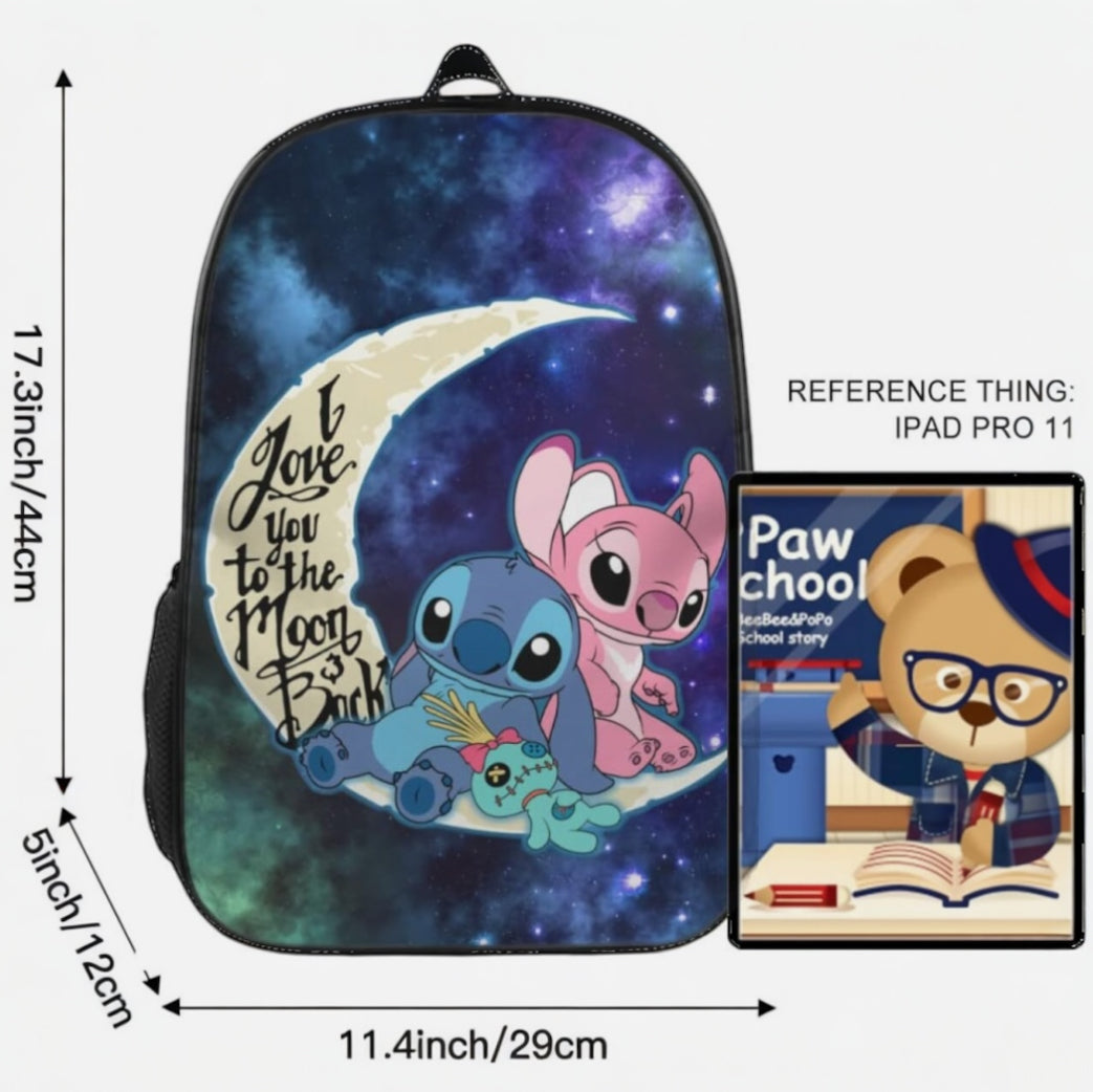 Lilo & Stitch School Backpacks Set with Lunch Box+Pencil Case
