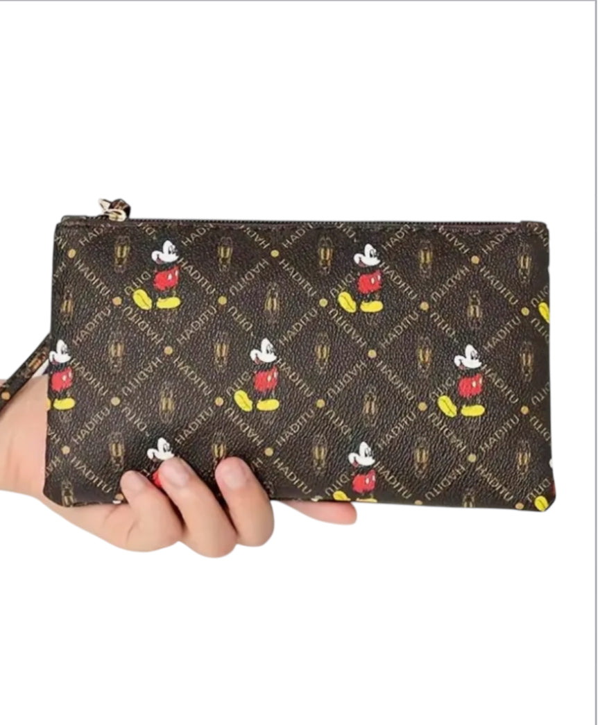 Mickey Mouse Brown/Red Wristlet
