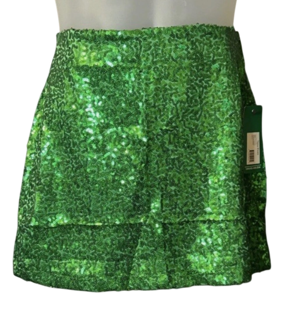 Tipsy Elves Dark Green Sequin Skirt (Medium)