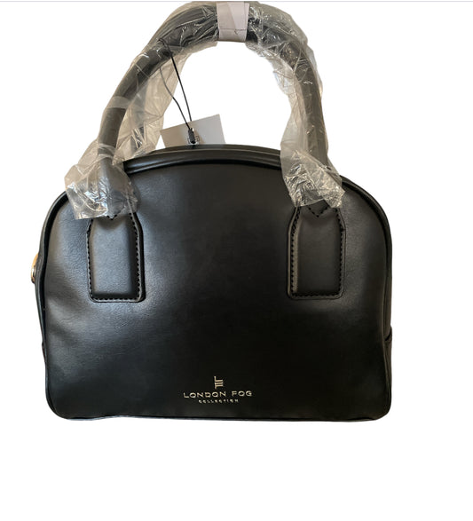 London Fog Mini Smooth PU Satchel in Black