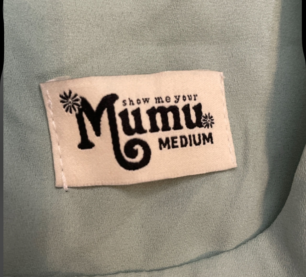 Show Me Your Mumu Seafoam Blue Tiered Ruffled Top (Medium)