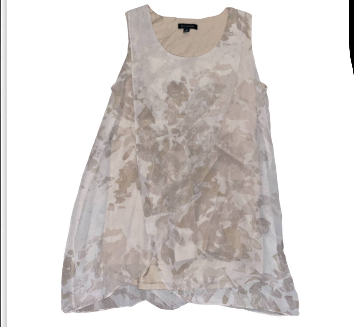 H Halston Striped Floral Sleeveless Dress (X-Small)
