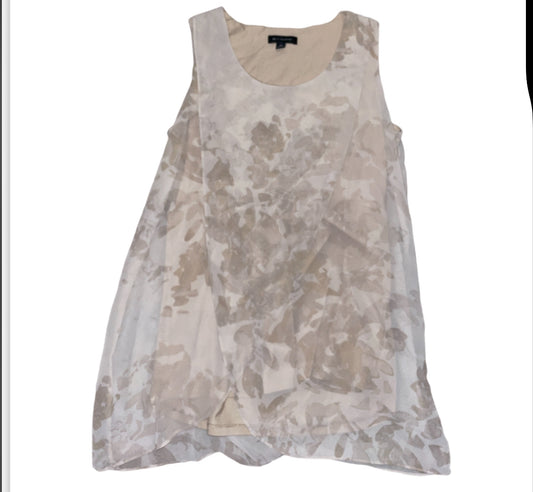 H Halston Striped Floral Sleeveless Dress (X-Small)