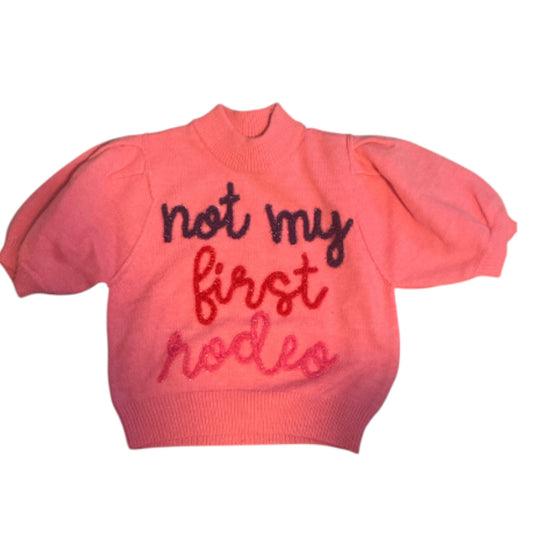 Peach Love Pink Not My First Rodeo Sweater (Large)
