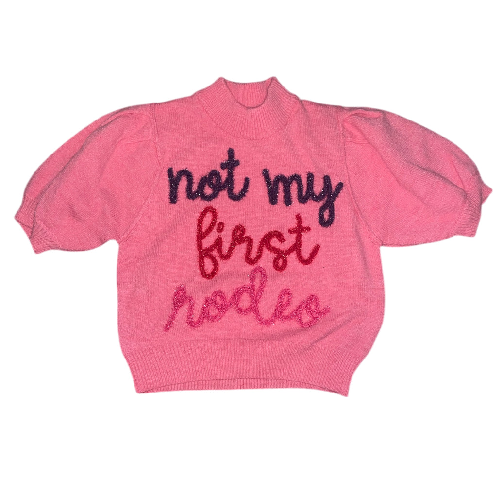 Peach Love Pink Not My First Rodeo Sweater (Large)