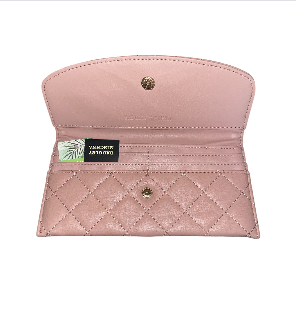 Badgley Mischka Quilted Pink Wallet