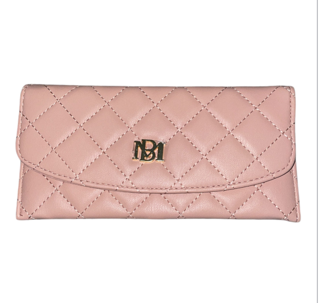 Badgley Mischka Quilted Pink Wallet