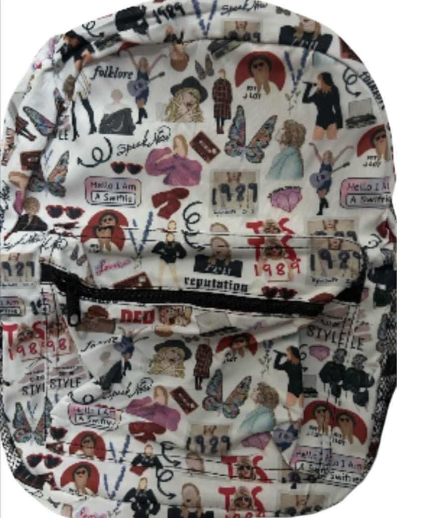 Taylor Swift Eras Collage Pattern Backpack.