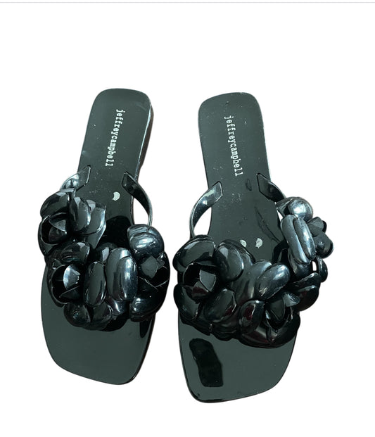 Jeffrey Campbell Floralee Slide Sandal in Black Jelly Rubber (8)