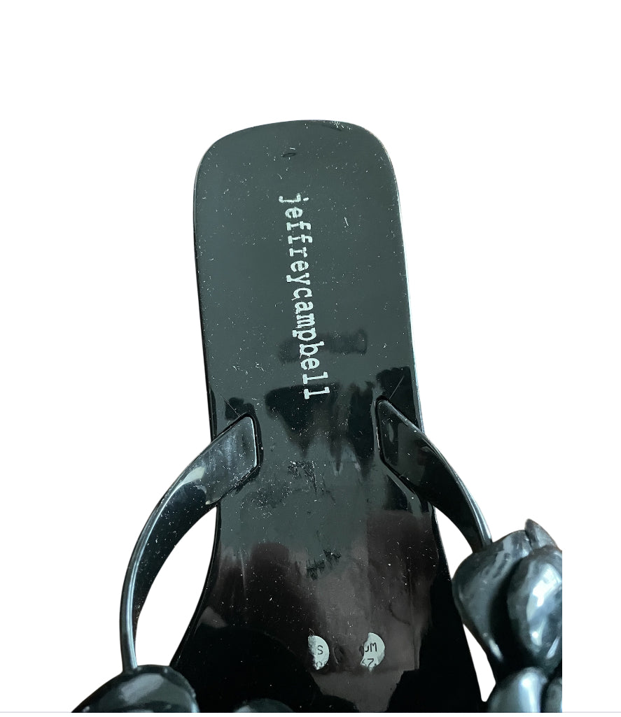 Jeffrey Campbell Floralee Slide Sandal in Black Jelly Rubber (8)