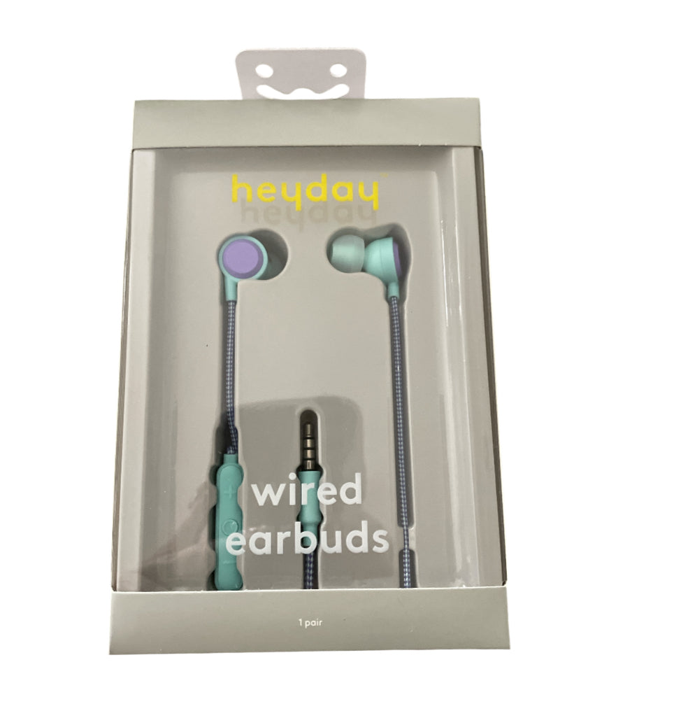 Heyday Pastel Light Blue + Lavender Wired Earbuds.