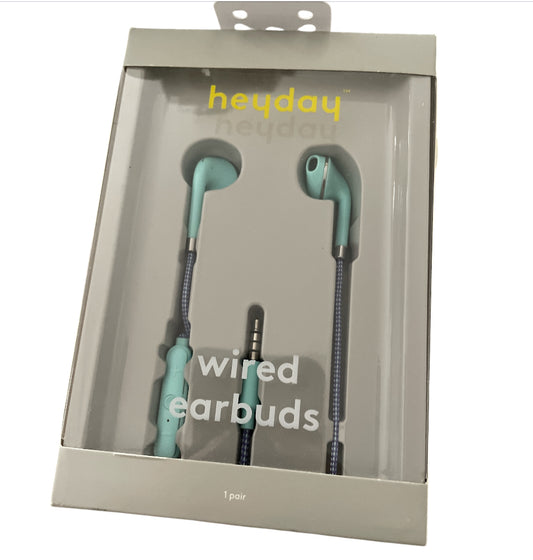 Heyday Wired Earbuds in Teal