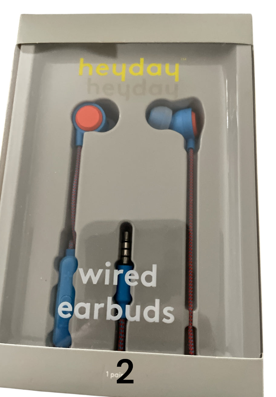 Heyday Turquoise + Coral Wired Earbuds.