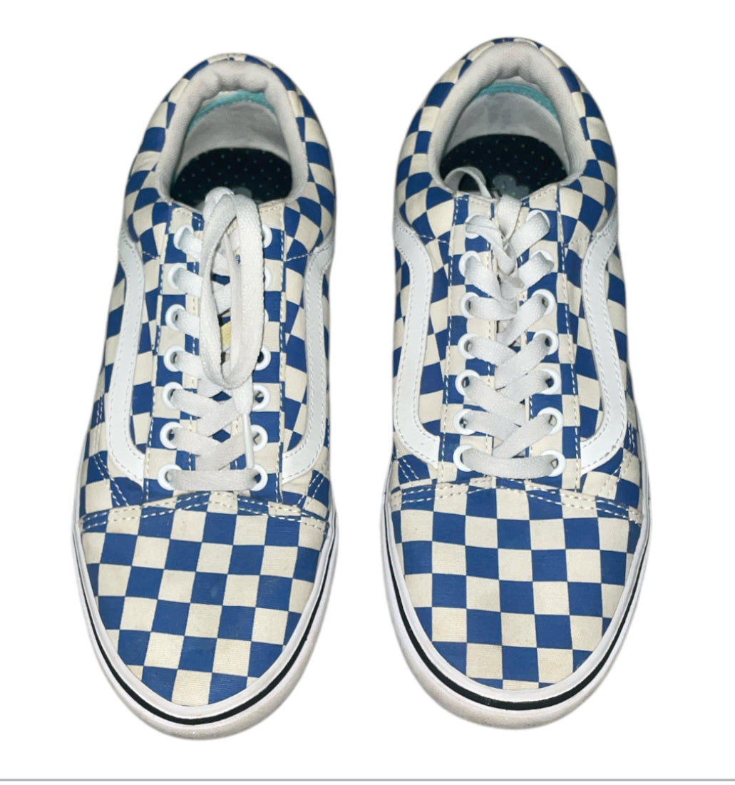 Vans Old Skool Blue & White Checkered Sneakers (9.5)