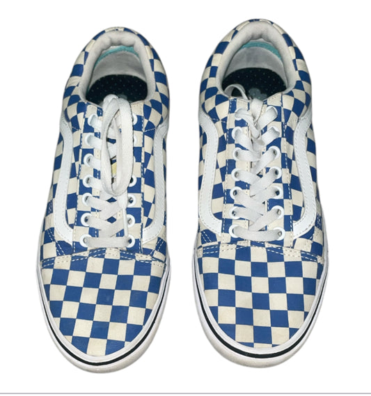 Vans Old Skool Blue & White Checkered Sneakers (9.5)