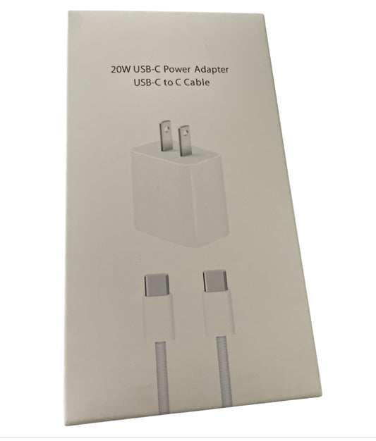 20W USB-C Power Adapter and a USB-C to C Cable. 