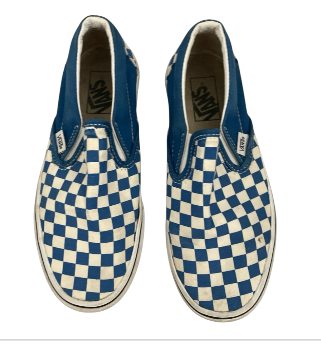 Vans Blue Checkered Slip-On Shoes (7.5)