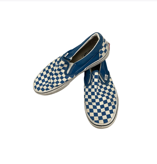 Vans Blue Checkered Slip-On Shoes (7.5)