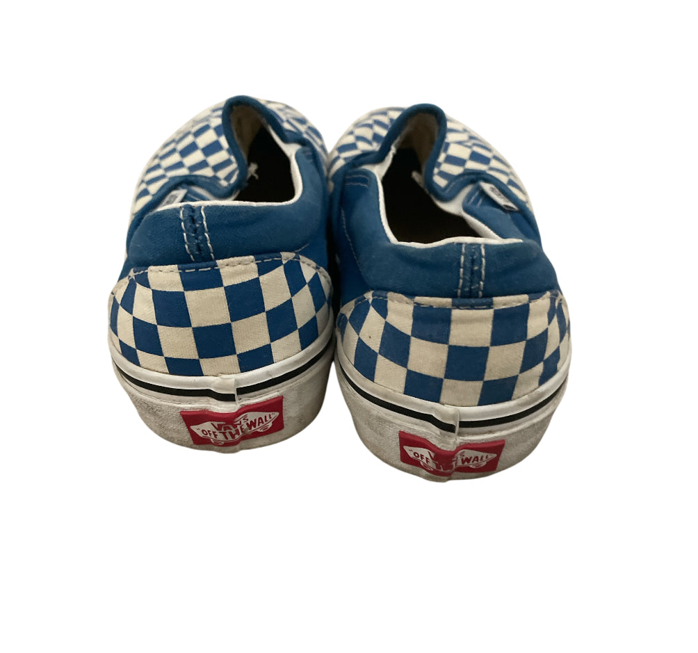 Vans Blue Checkered Slip-On Shoes (7.5)