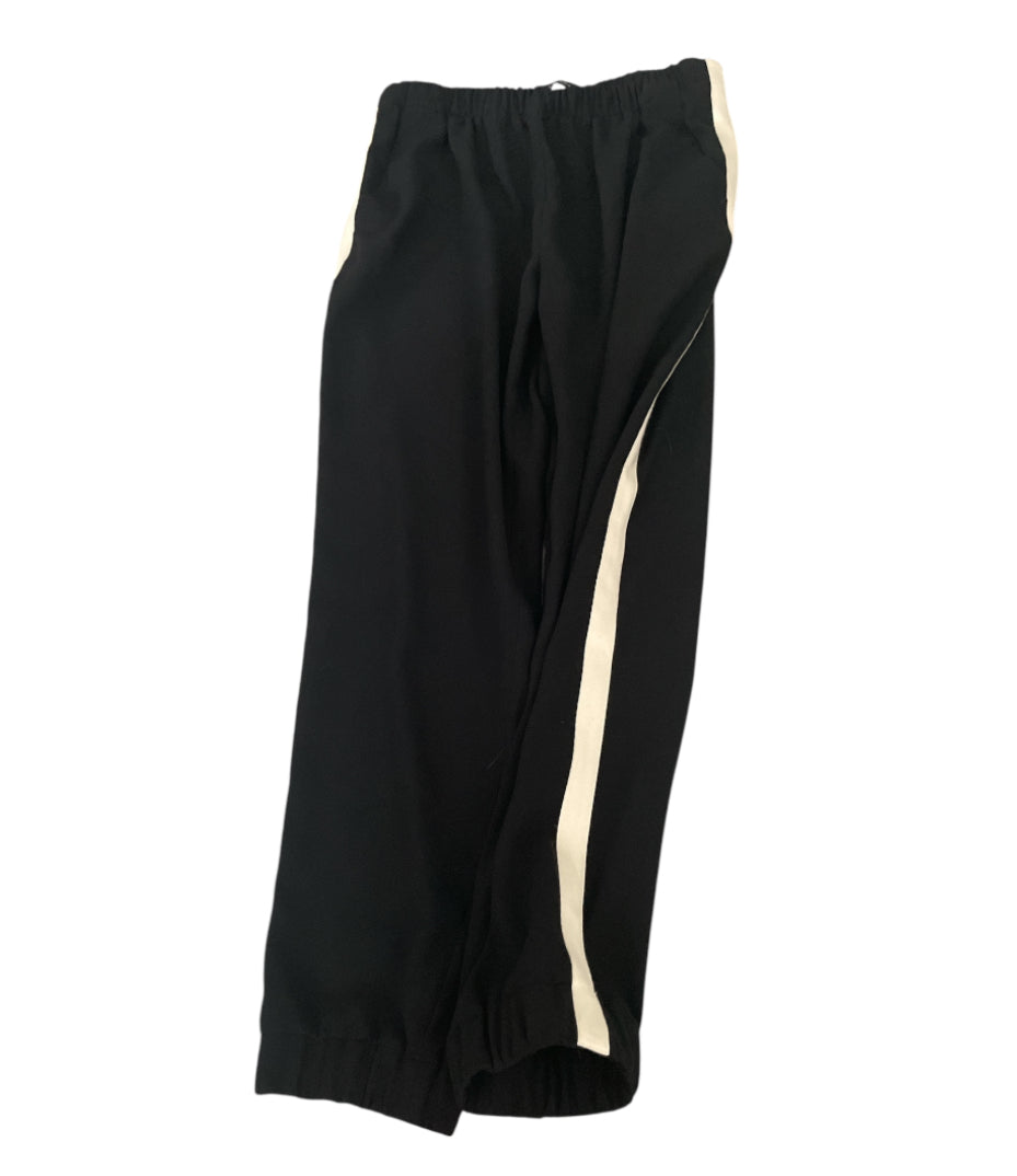 Zara Black & Cream Racing Stripe Joggers (Large)