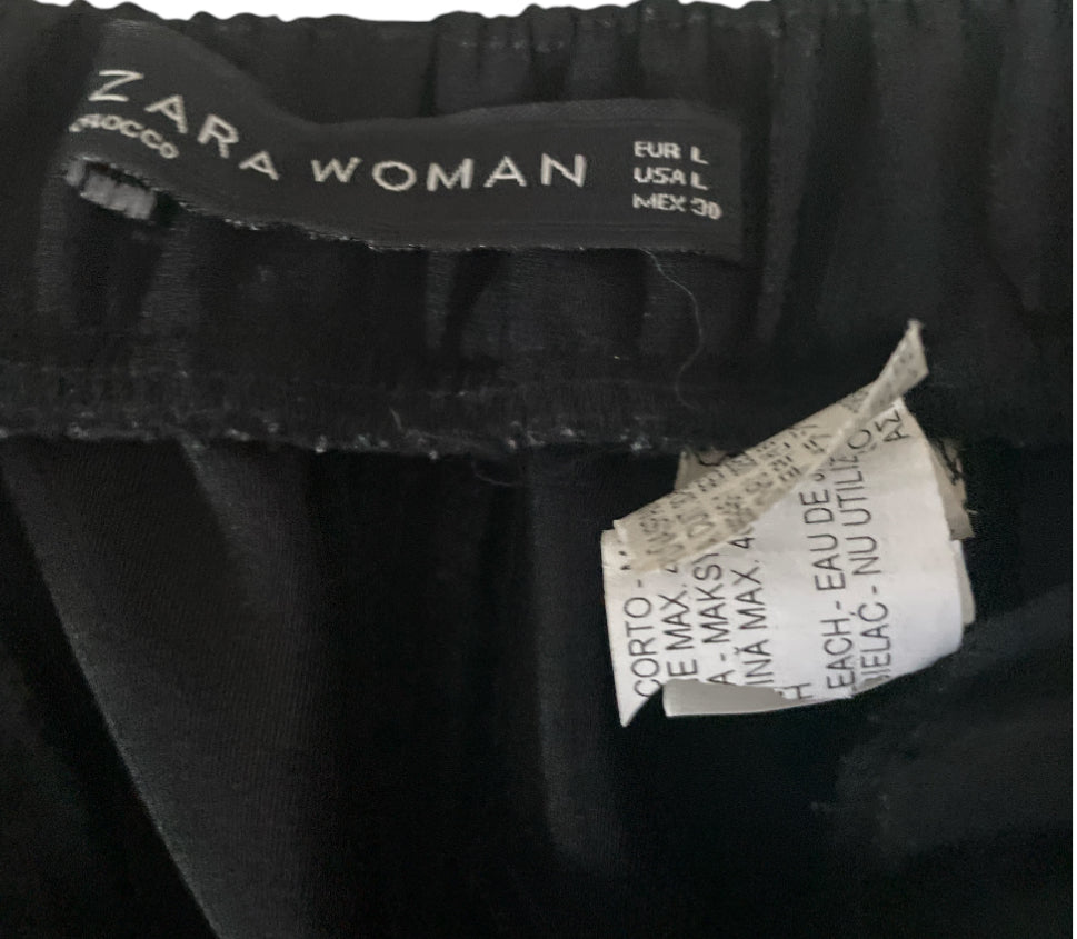 Zara Black & Cream Racing Stripe Joggers (Large)