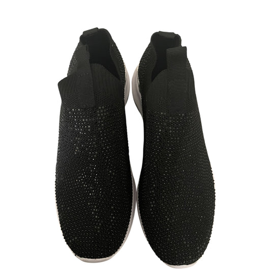 Anne Klein Mylee Black Rhinestone Studded Sneakers (5.5)