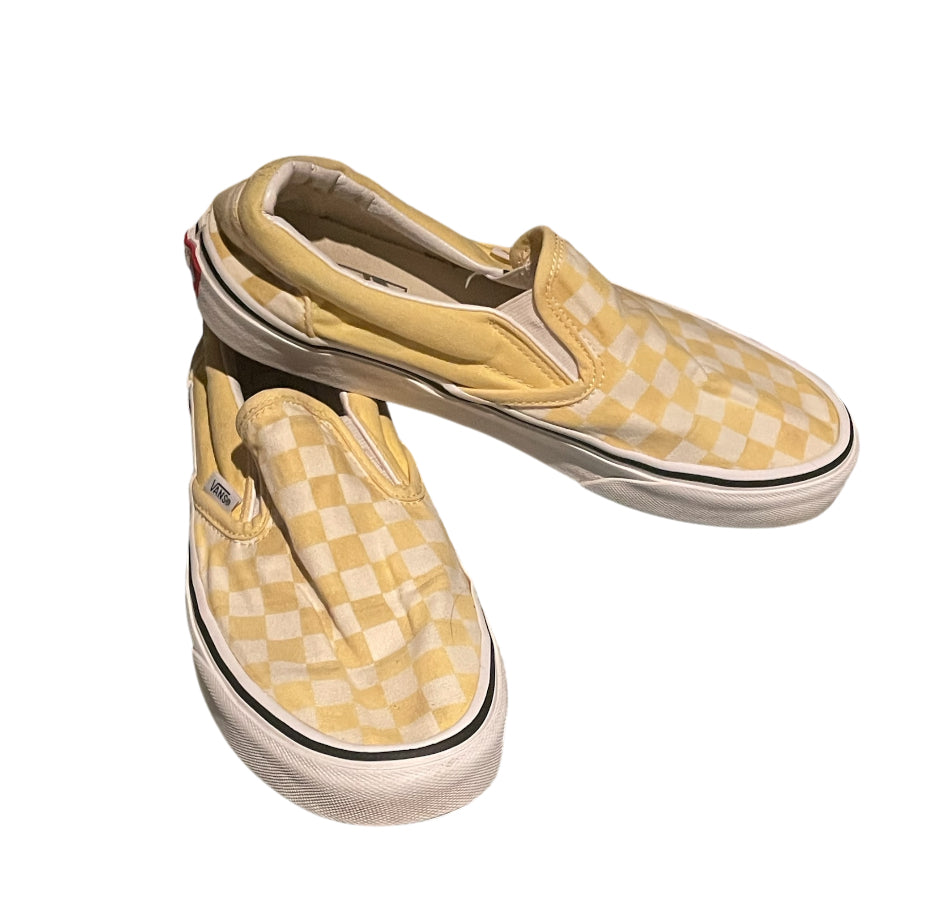 Vans Checkerboard Classic Slip-On Sneakers Yellow (8.5)