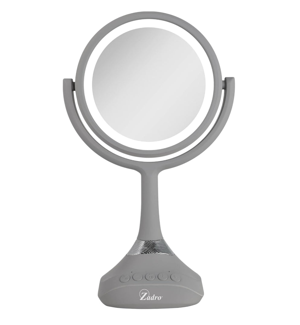 Zadro 5" Round LED Ring Light Bluetooth Countertop Mirror