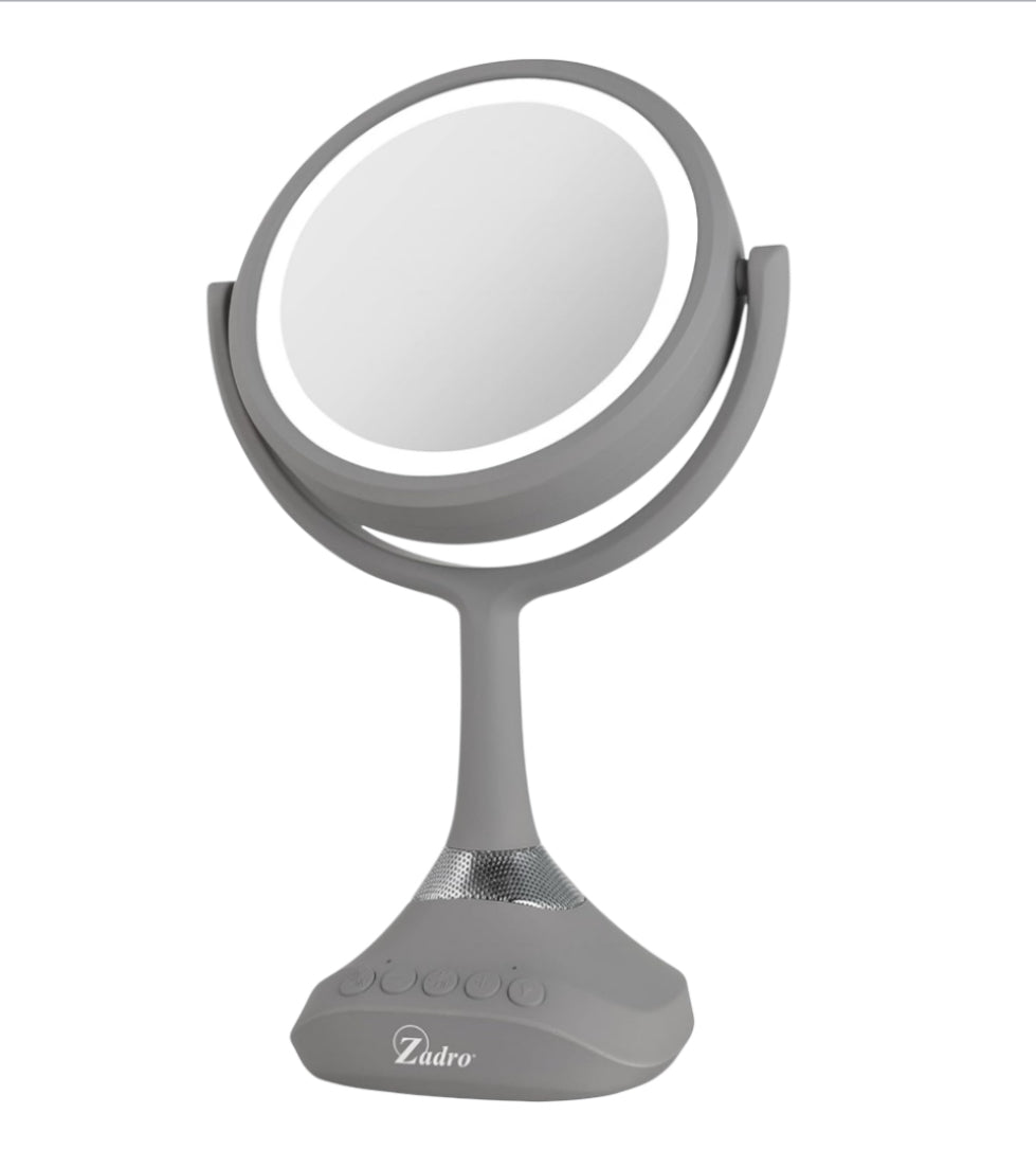 Zadro 5" Round LED Ring Light Bluetooth Countertop Mirror