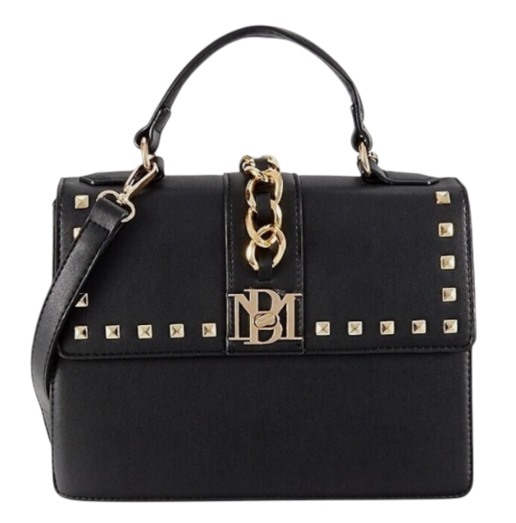 Badgley Mischka Black Plain Grain Crossbody