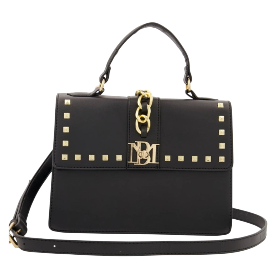 Badgley Mischka Black Plain Grain Crossbody