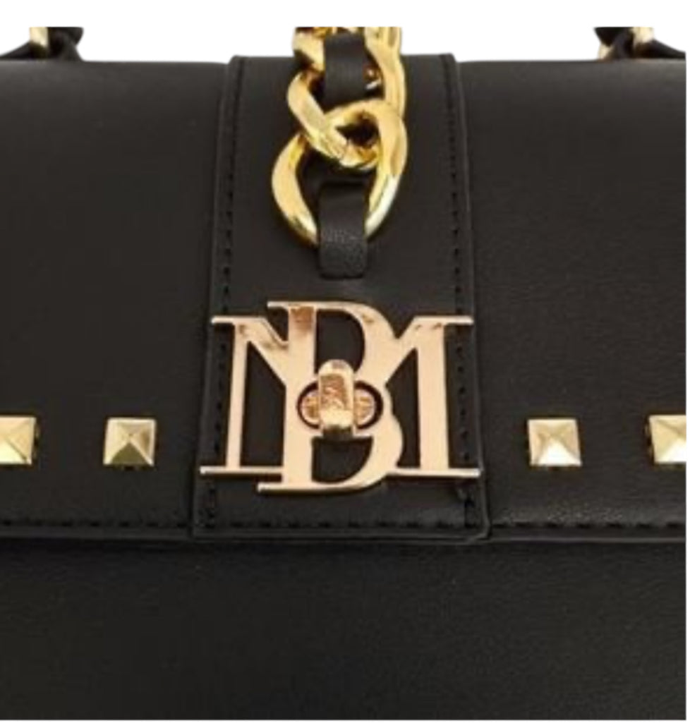 Badgley Mischka Black Plain Grain Crossbody