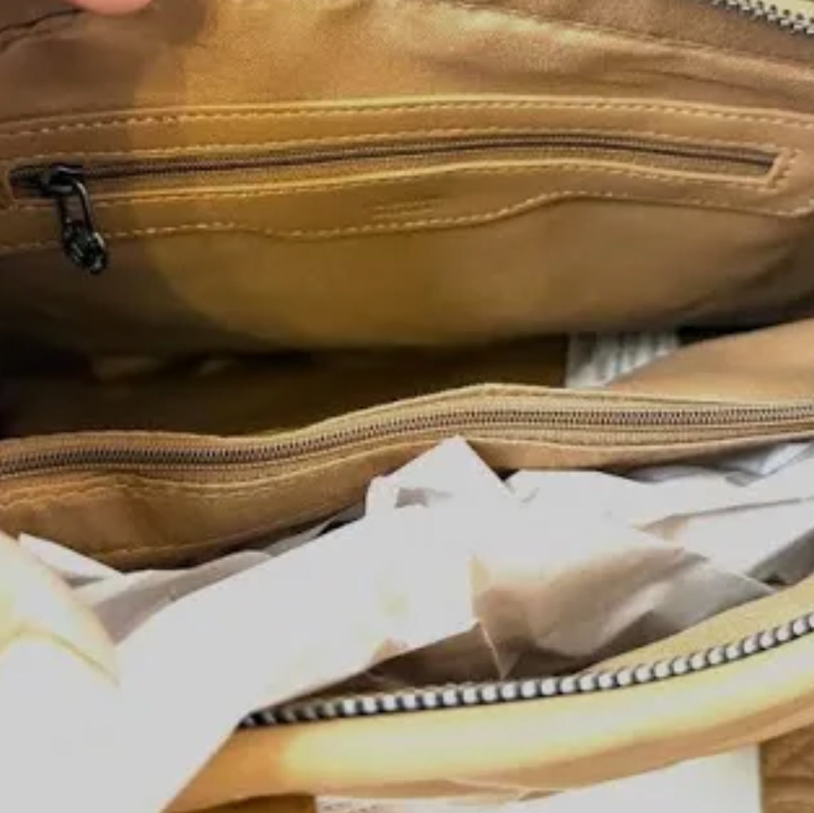 Valentino Orlandi Quilted Taupe Tote Vegan Leather