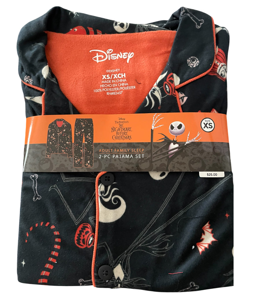 Disney The Nightmare Before Christmas Adult Sleep 2-piece Pajama Set (X-Small)