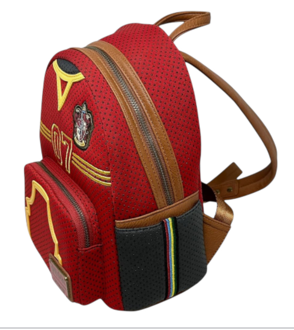 Loungefly Harry Potter Gryffindor Quidditch Uniform Mini Backpack. 