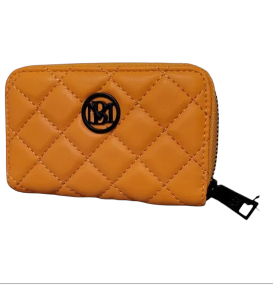 Badgley Mischka Yellow Small Quilted Coin Purse Wallet