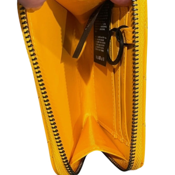 Badgley Mischka Yellow Small Quilted Coin Purse Wallet