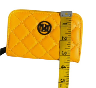 Badgley Mischka Yellow Small Quilted Coin Purse Wallet