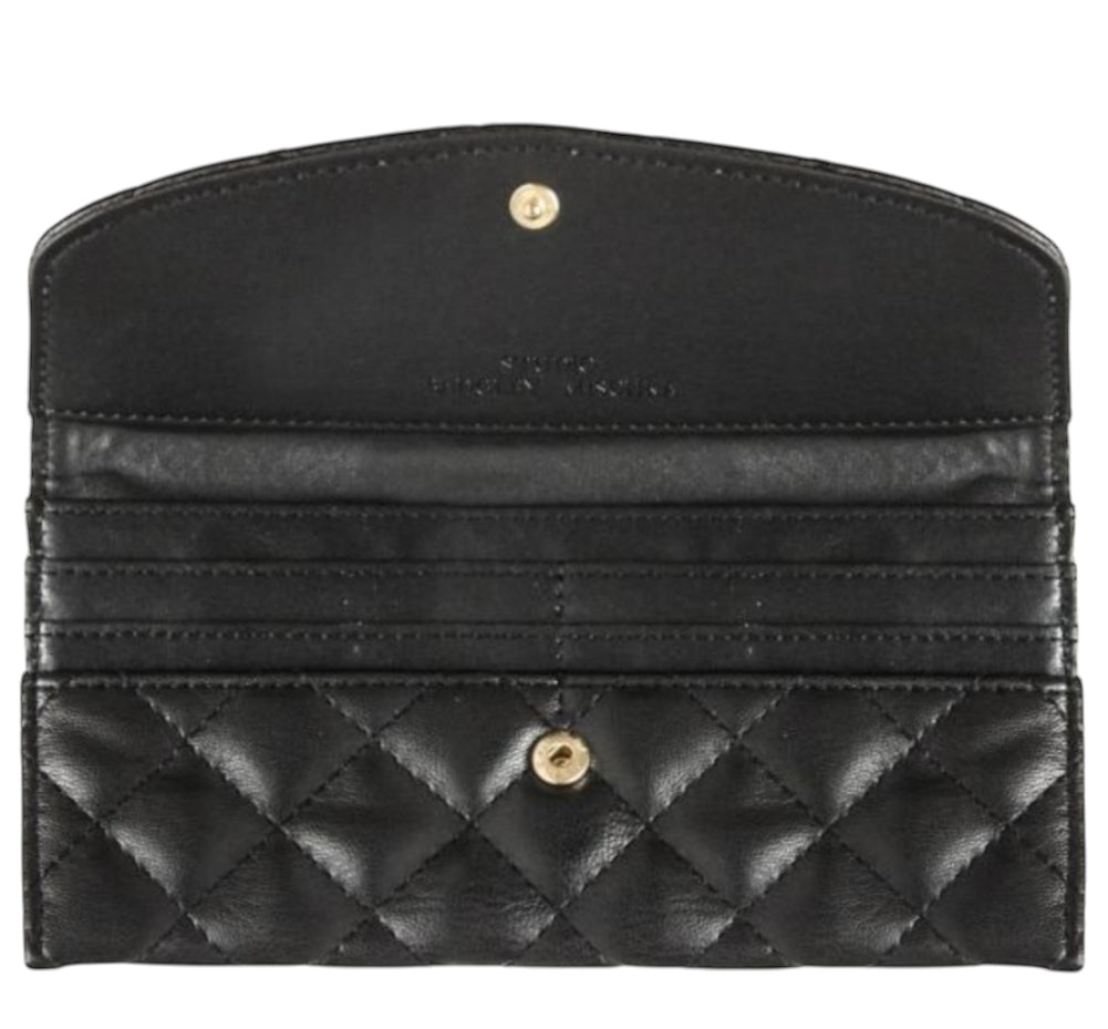 Badgley Mischka Black Diamond Quilted Wallet