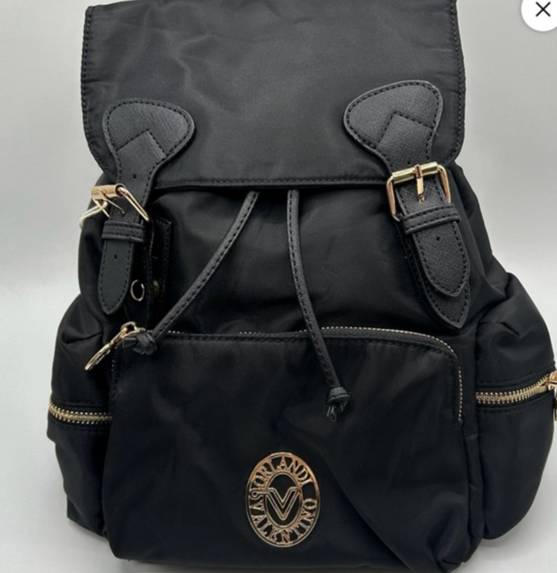 Valentino Orlandi Backpack Black w/ Coin Purse