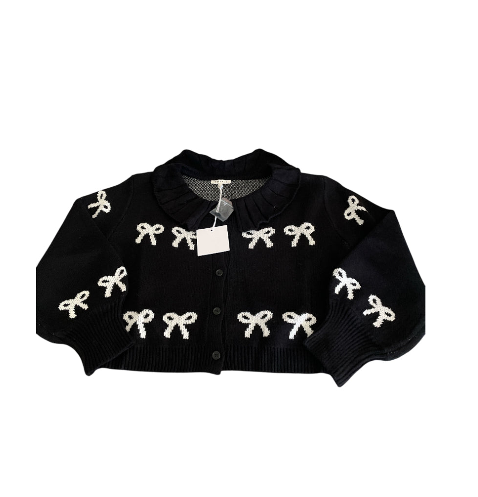 Baevely Bow Black Cardigan (large)
