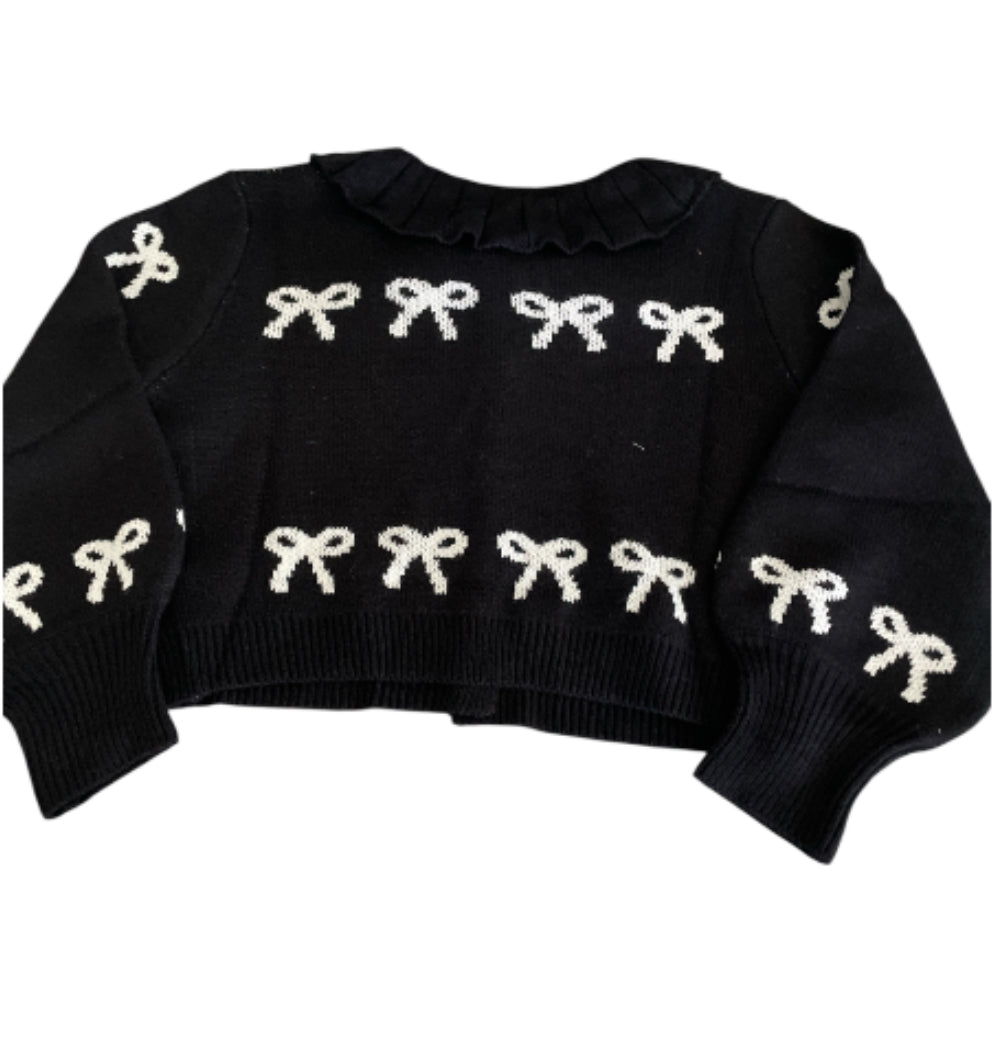 Baevely Bow Black Cardigan (large)