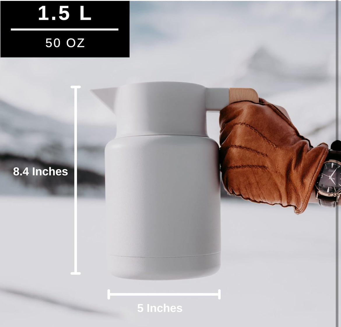 Thermal Coffee Carafe 50 Oz - Large Stainless Steel Insulated Carafe