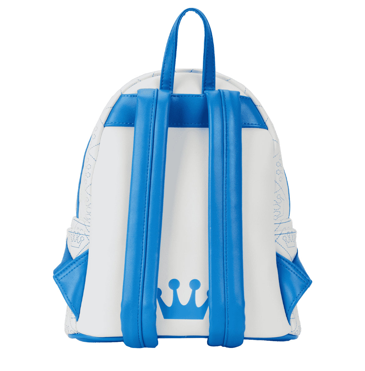 Loungefly Funko Logo White Mini Backpack with Blue Stitching