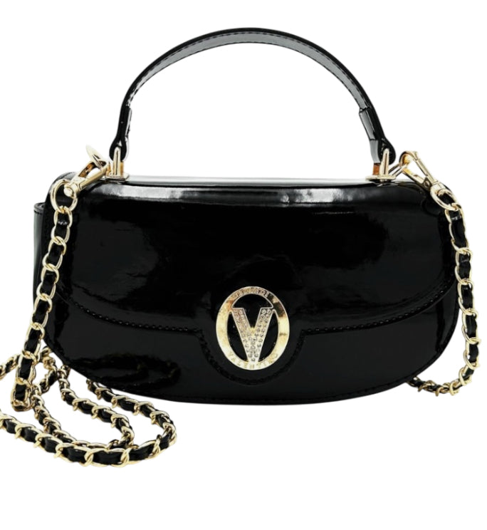 Valentino Orlandi East West Top Handle Black crossbody