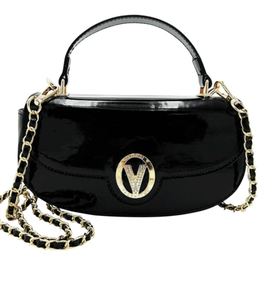Valentino Orlandi East West Top Handle Black crossbody