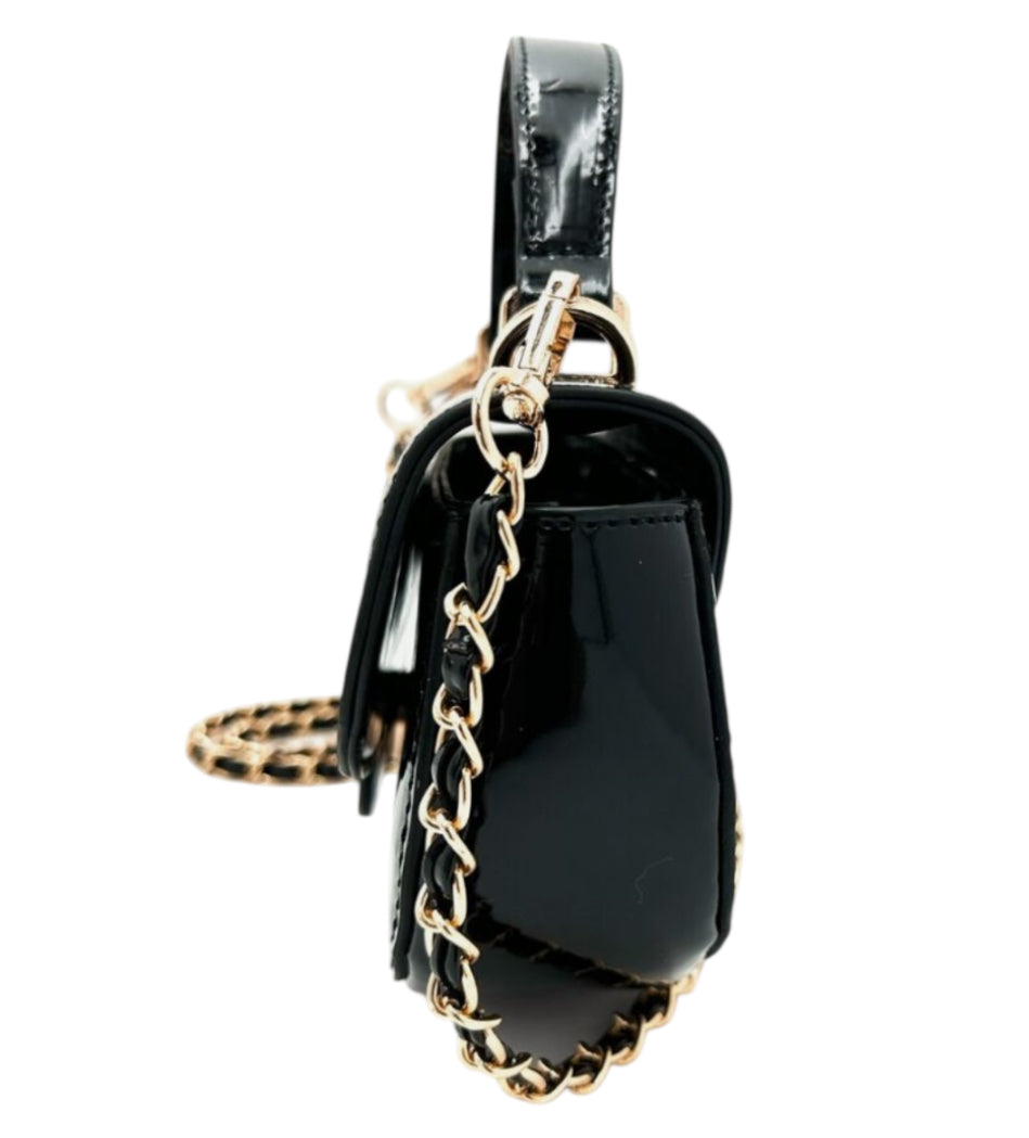Valentino Orlandi East West Top Handle Black crossbody
