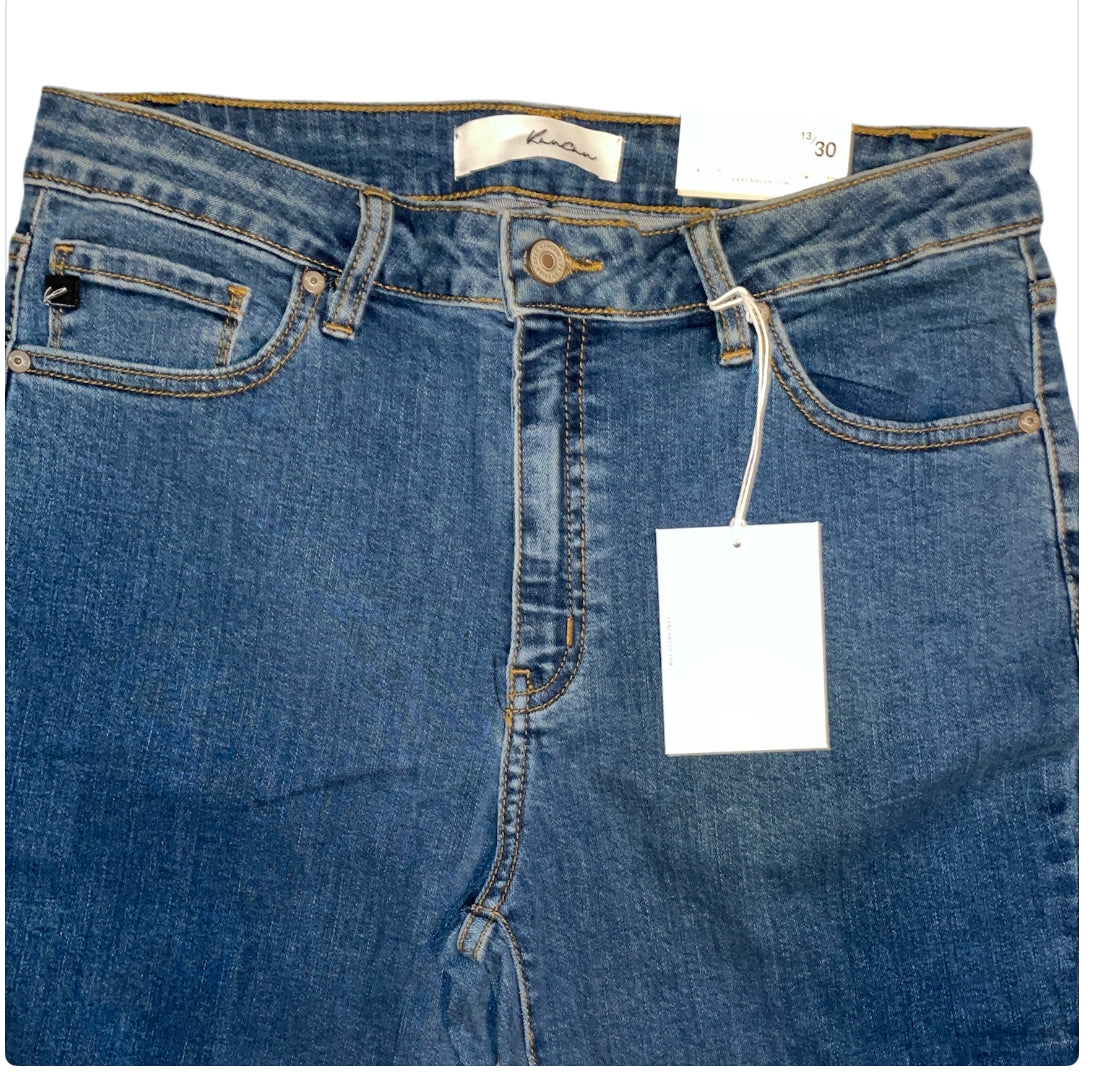 Kancan High-Rise Dark Wash Flare Jeans (13)